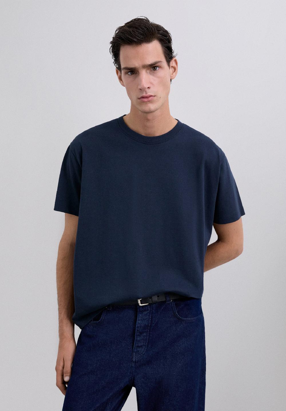 Scalpers HEAVY WEIGHT COTTON T-SHIRT DARK NAVY