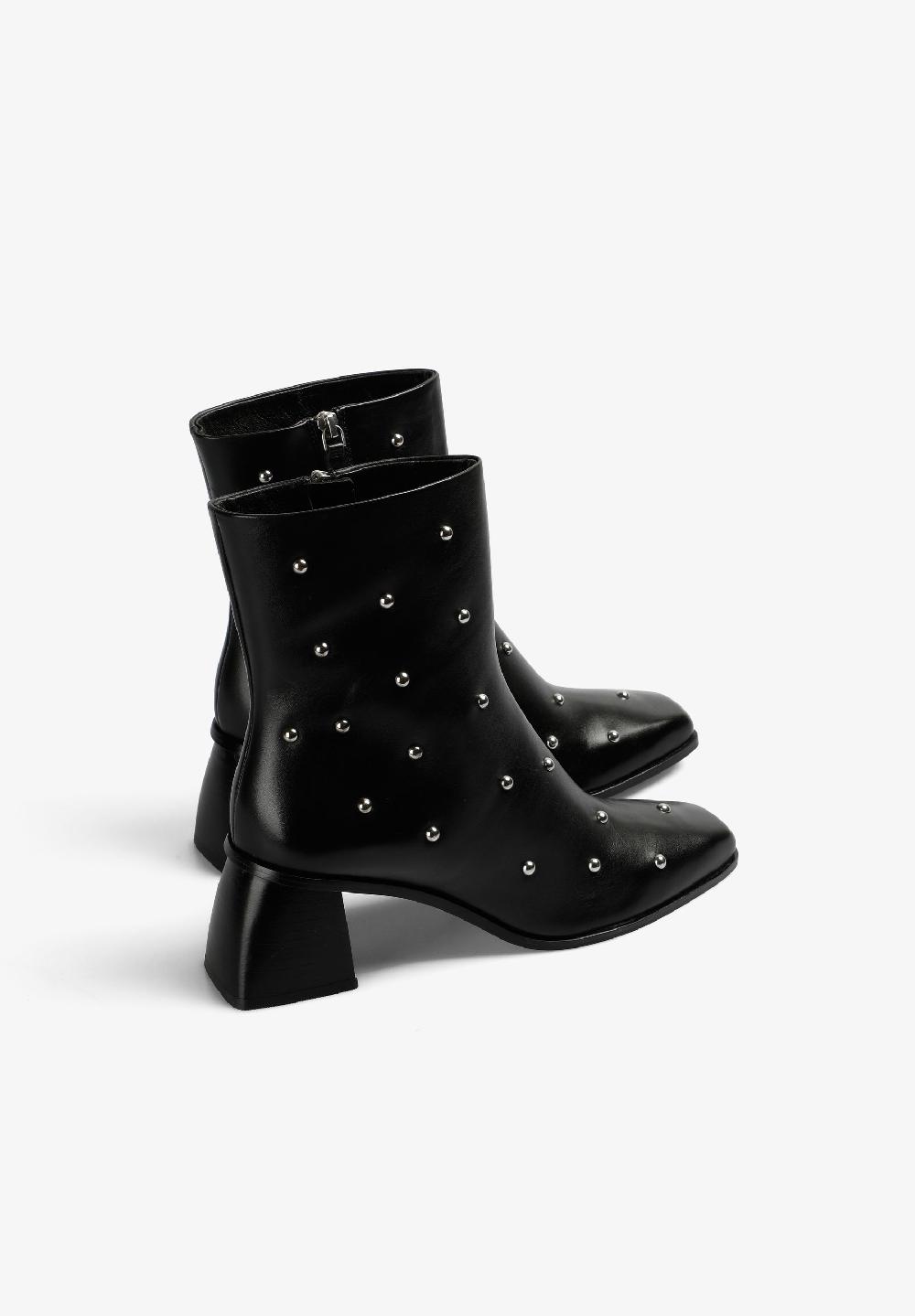 Scalpers HEELED ANKLE BOOTS WITH STUDS BLACK
