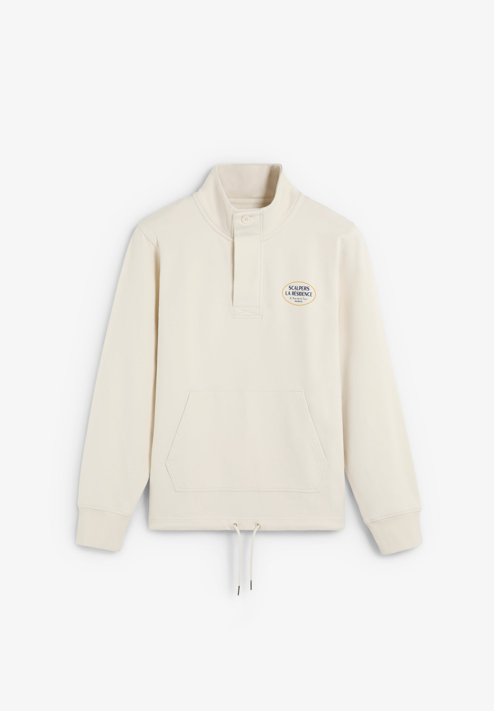 scalpers HIGH COLLAR LOGO SWEATSHIRT CREAM