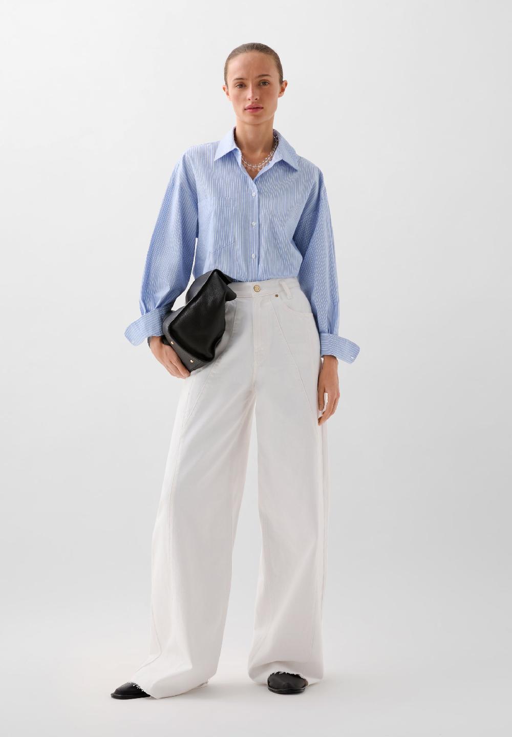 Scalpers HIGH WAIST JEANS WITH SEAM DETAIL WHITE