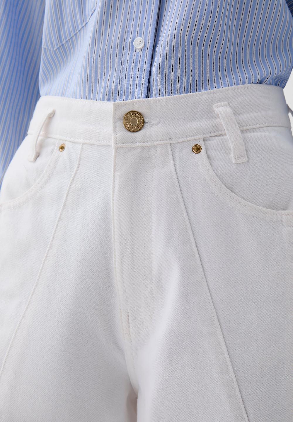 Scalpers HIGH WAIST JEANS WITH SEAM DETAIL WHITE