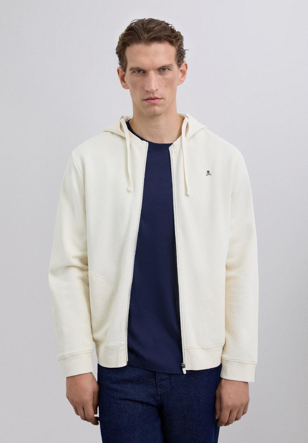 Scalpers HOODIE WITH CONTRAST SKULL CREAM