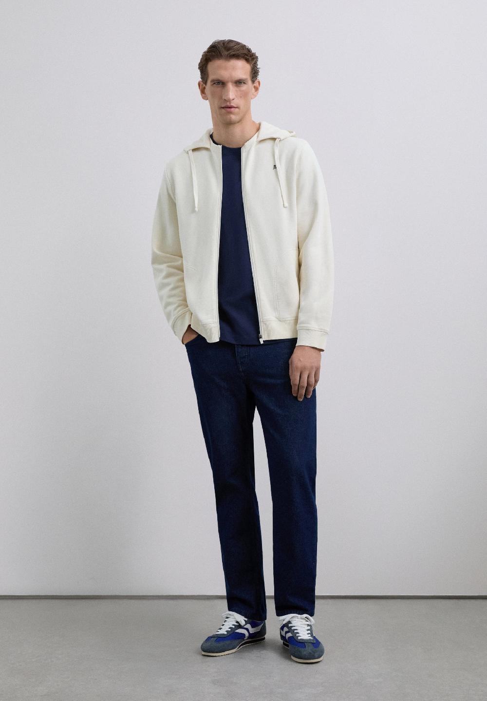 Scalpers HOODIE WITH CONTRAST SKULL CREAM