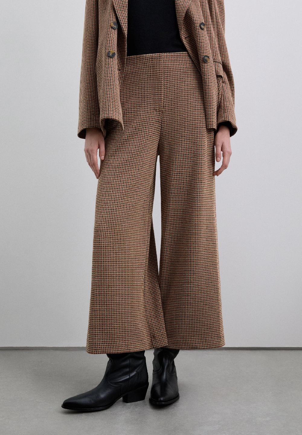 Scalpers HOUNSTOOTH CULOTTES CAMEL CHECK