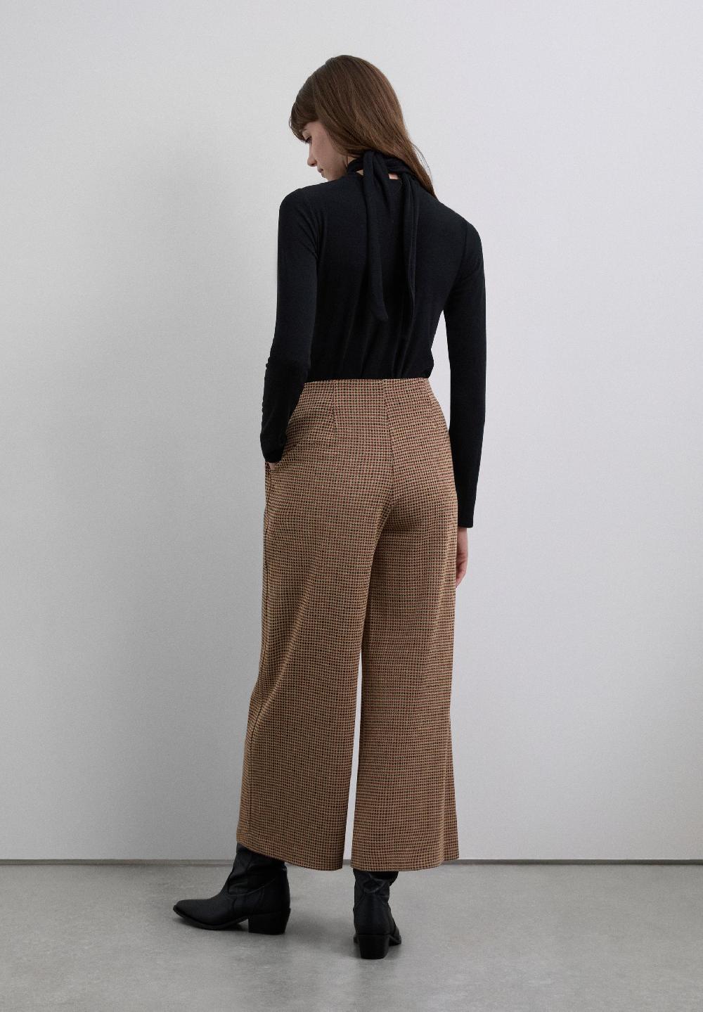 Scalpers HOUNSTOOTH CULOTTES CAMEL CHECK