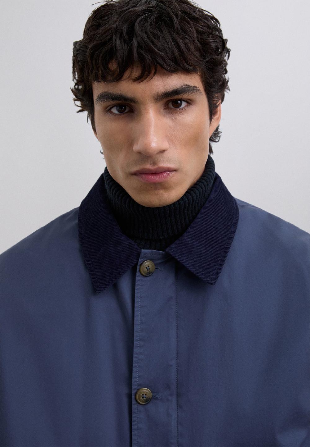 Scalpers JACKET WITH CORDUROY COLLAR NAVY