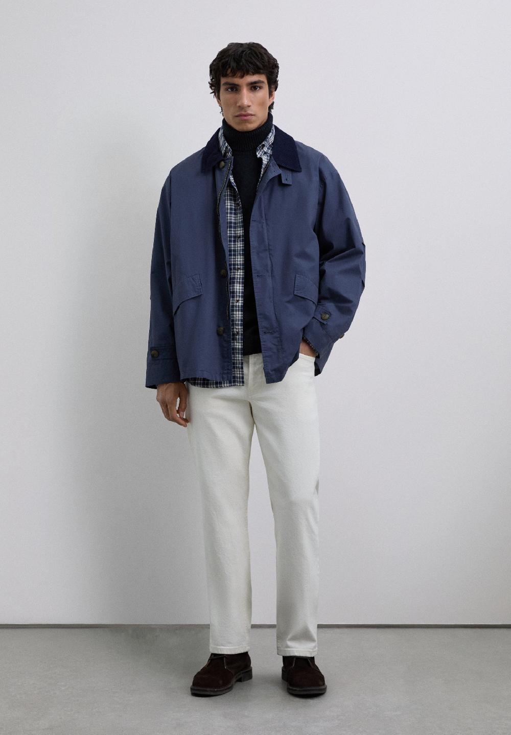 scalpers JACKET WITH CORDUROY COLLAR NAVY