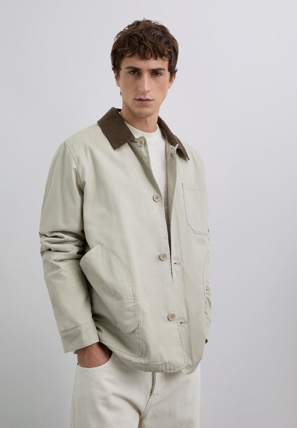 scalpers JACKET WITH CORDUROY COLLAR TAUPE
