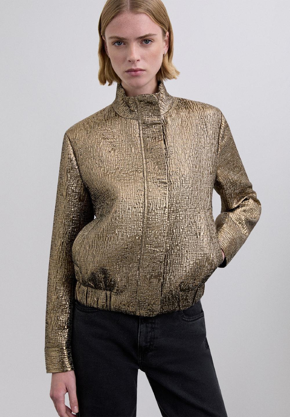 Scalpers JACQUARD BOMBER JACKET GOLD
