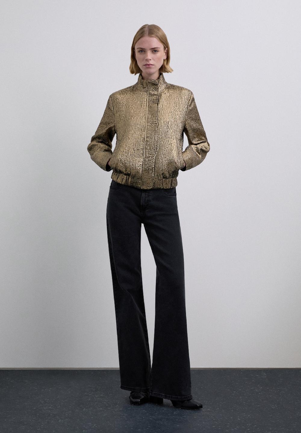 Scalpers JACQUARD BOMBER JACKET GOLD