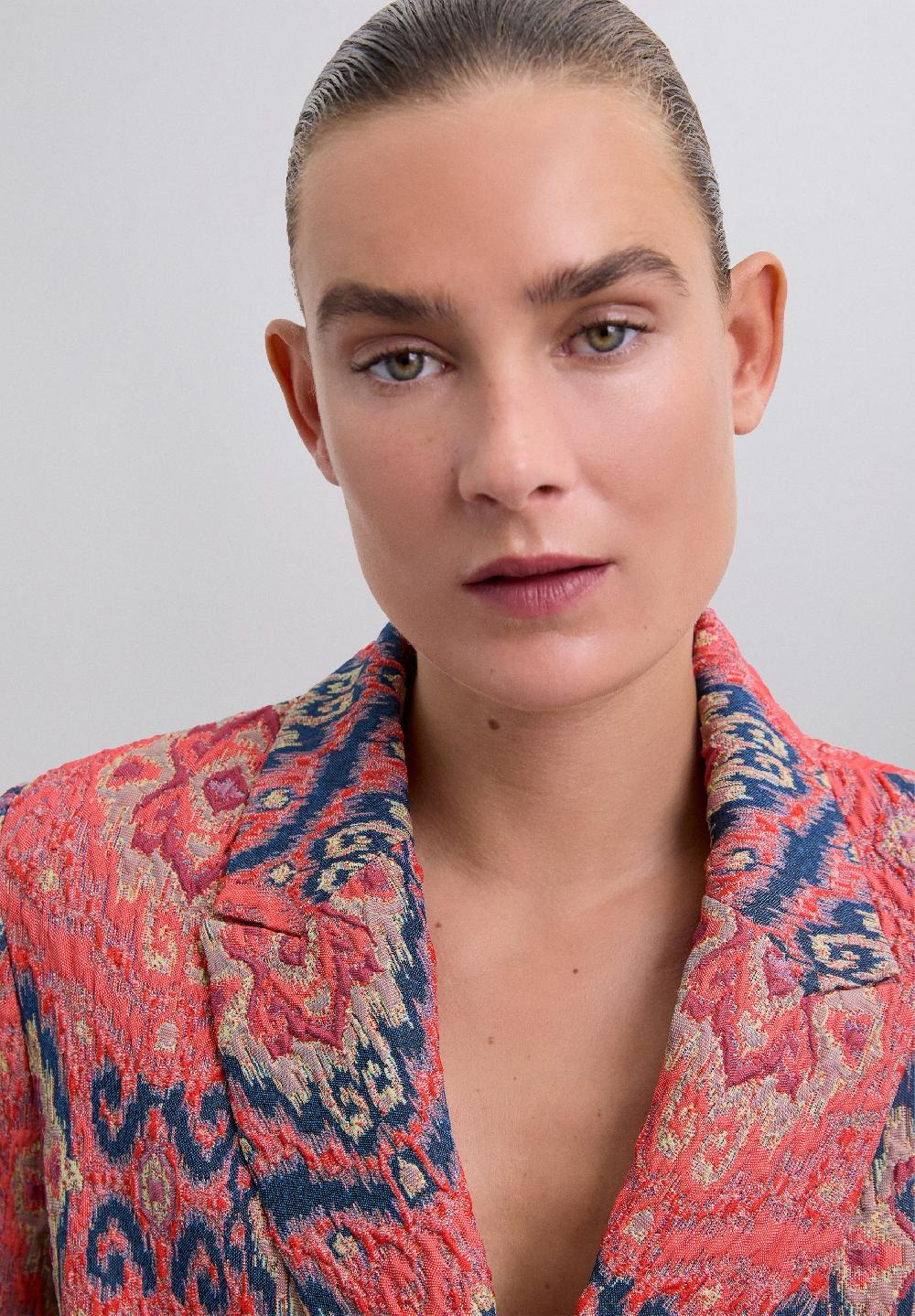 Scalpers JACQUARD PRINT BLAZER CORAL