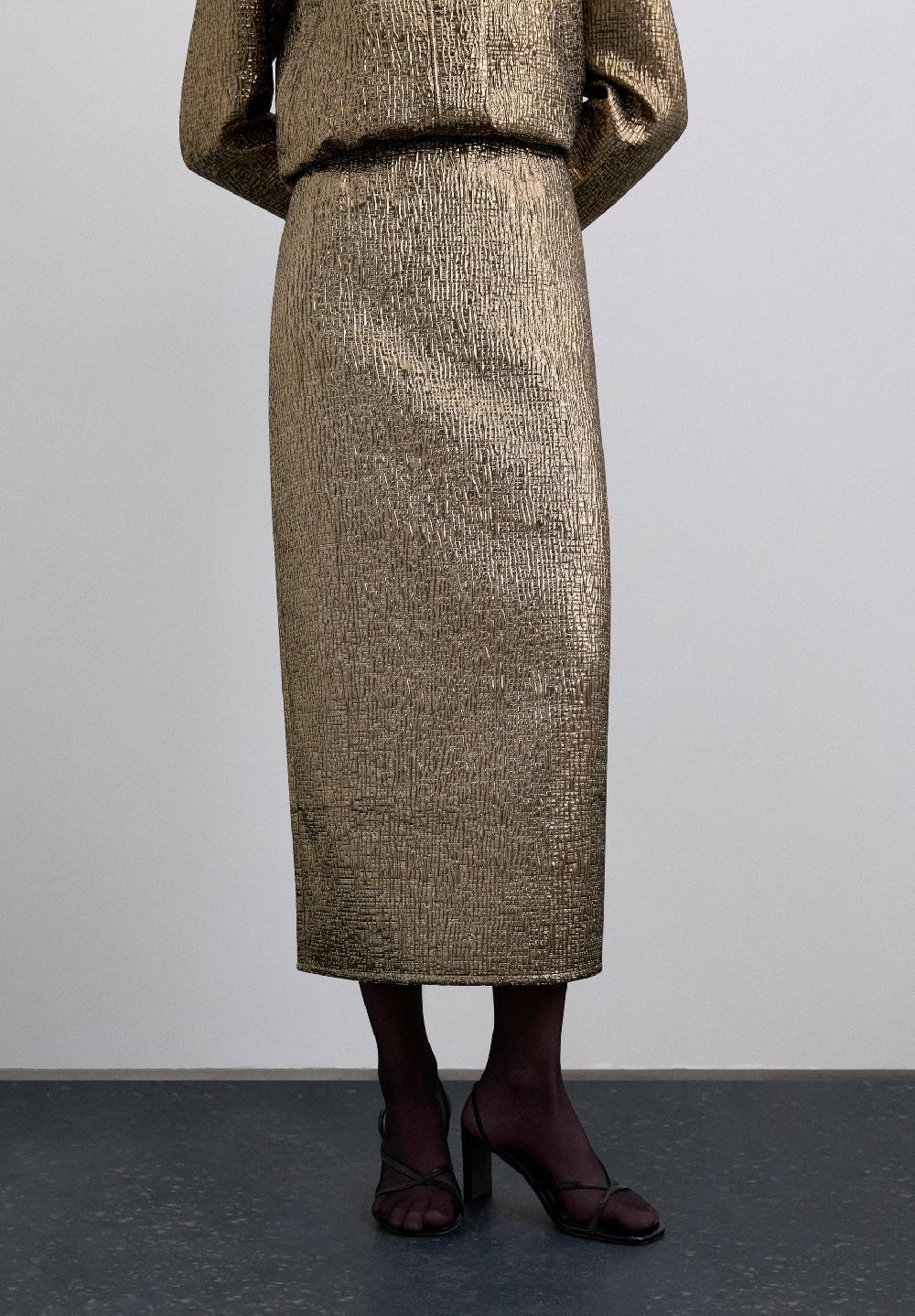 Scalpers JACQUARD SKIRT GOLD