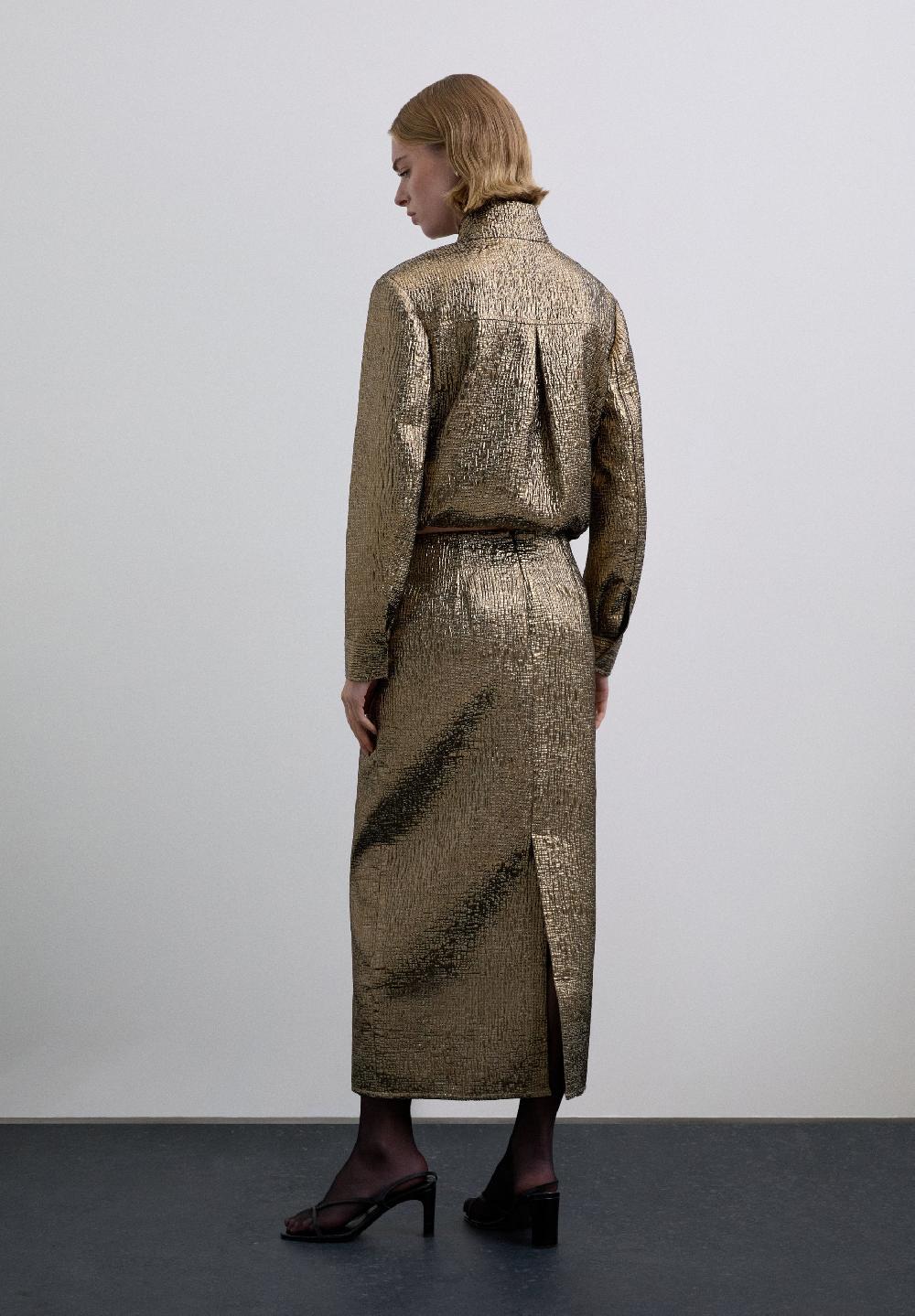 Scalpers JACQUARD SKIRT GOLD