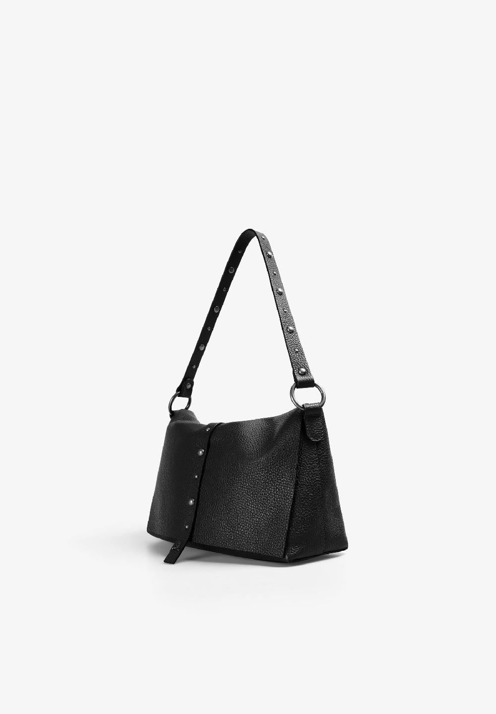 Scalpers LEATHER BAG WITH STUD DETAIL BLACK