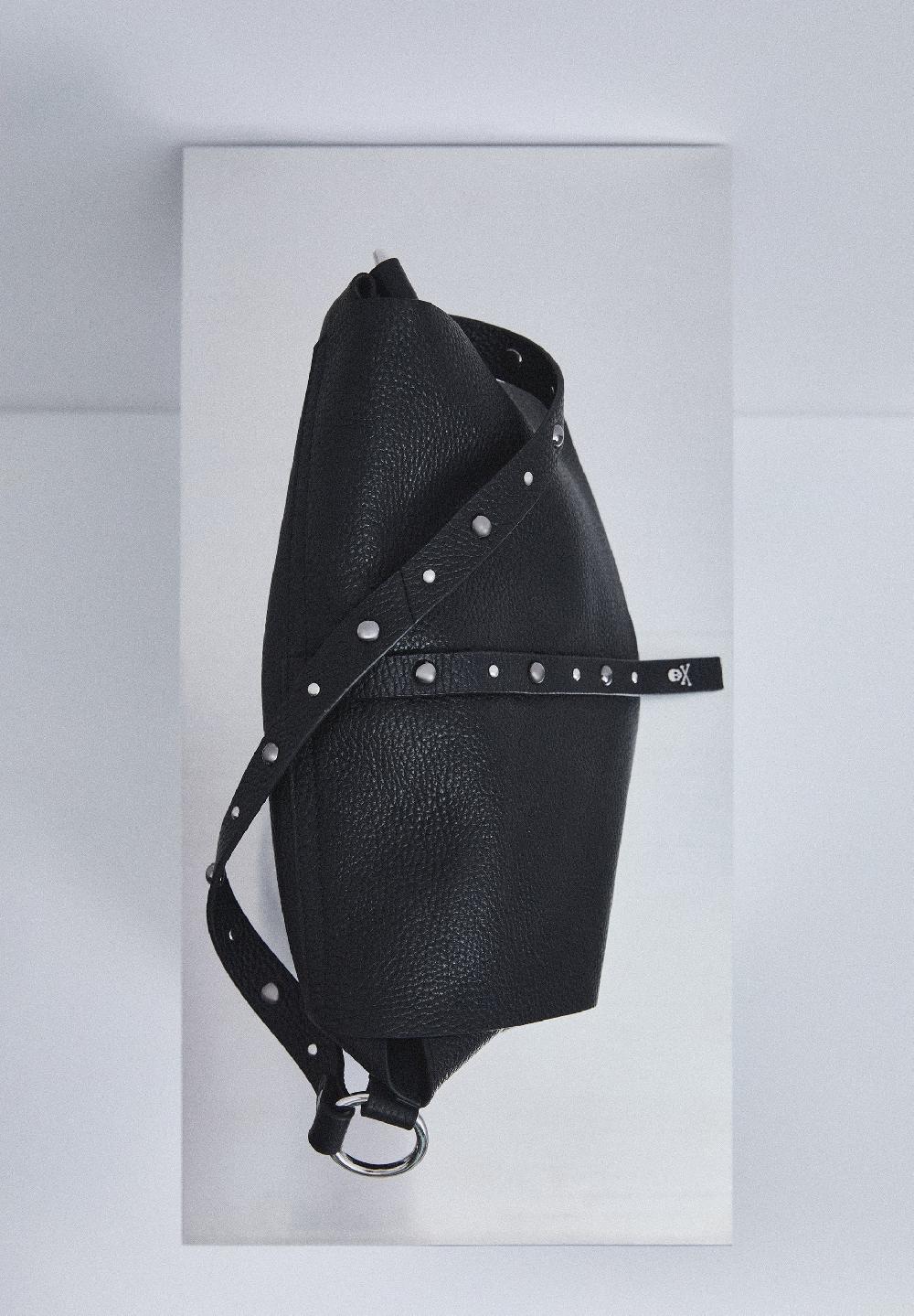 Scalpers LEATHER BAG WITH STUD DETAIL BLACK