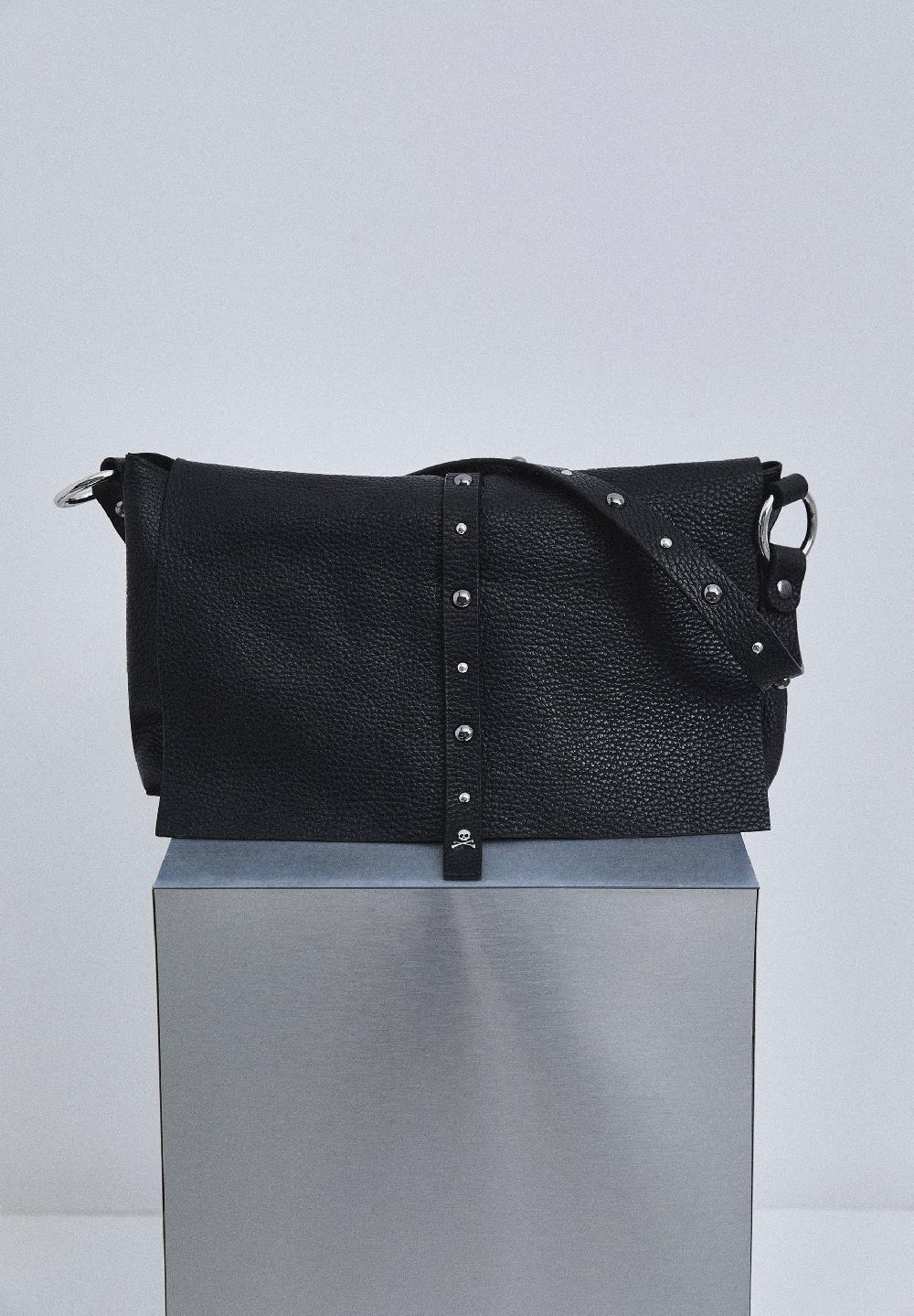 scalpers LEATHER BAG WITH STUD DETAIL BLACK