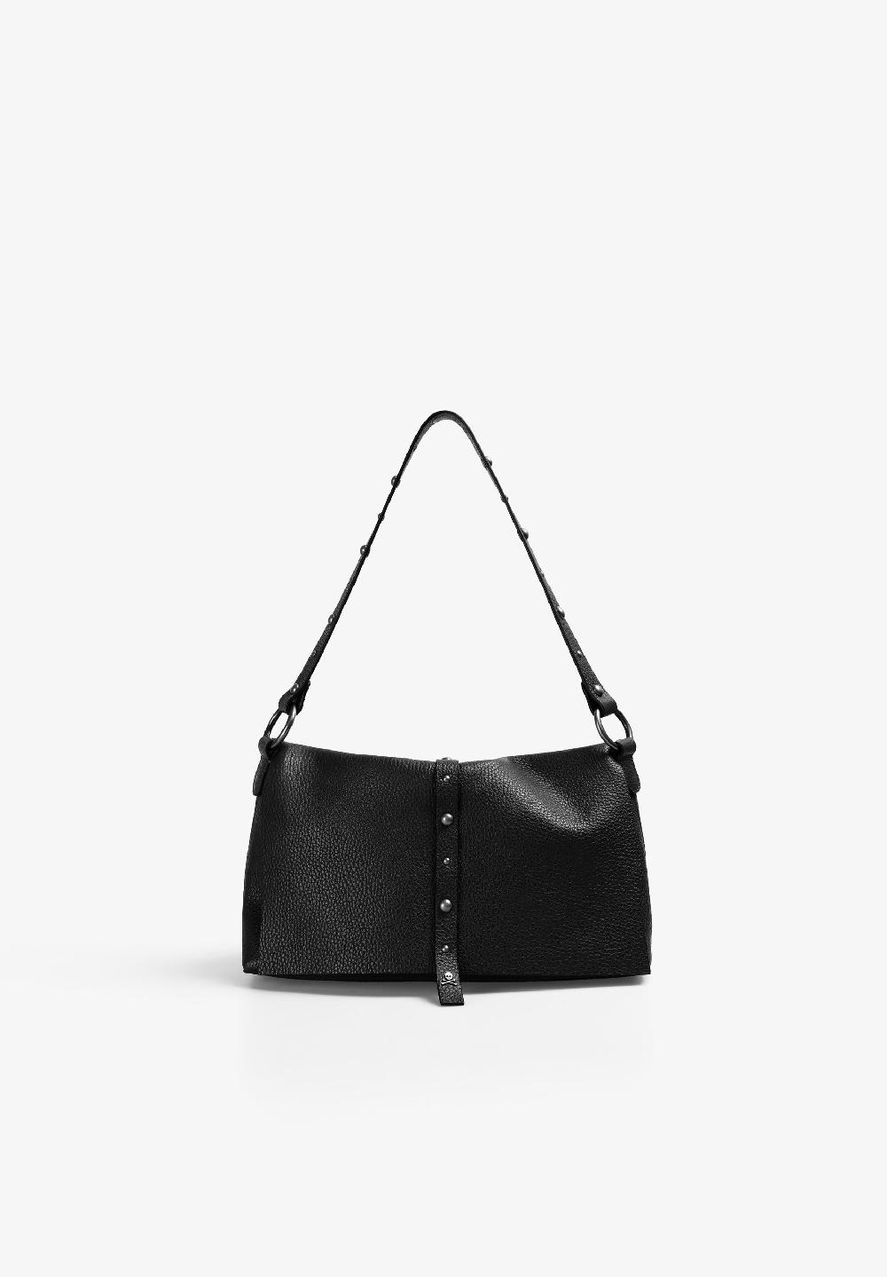 scalpers LEATHER BAG WITH STUD DETAIL BLACK