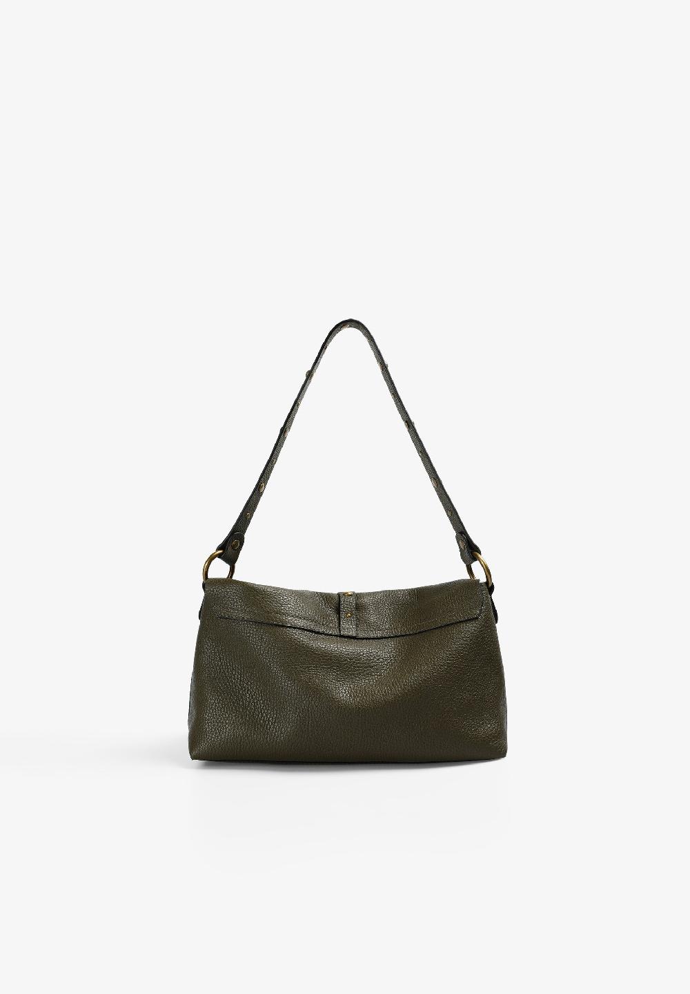 Scalpers LEATHER BAG WITH STUD DETAIL KHAKI