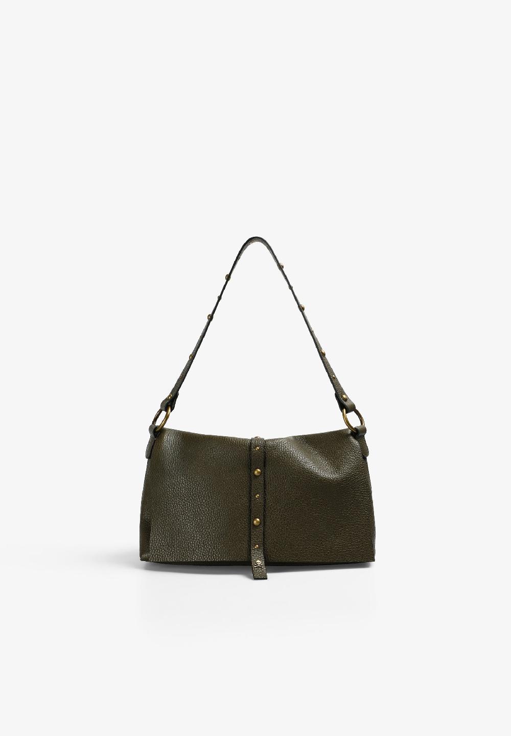 scalpers LEATHER BAG WITH STUD DETAIL KHAKI
