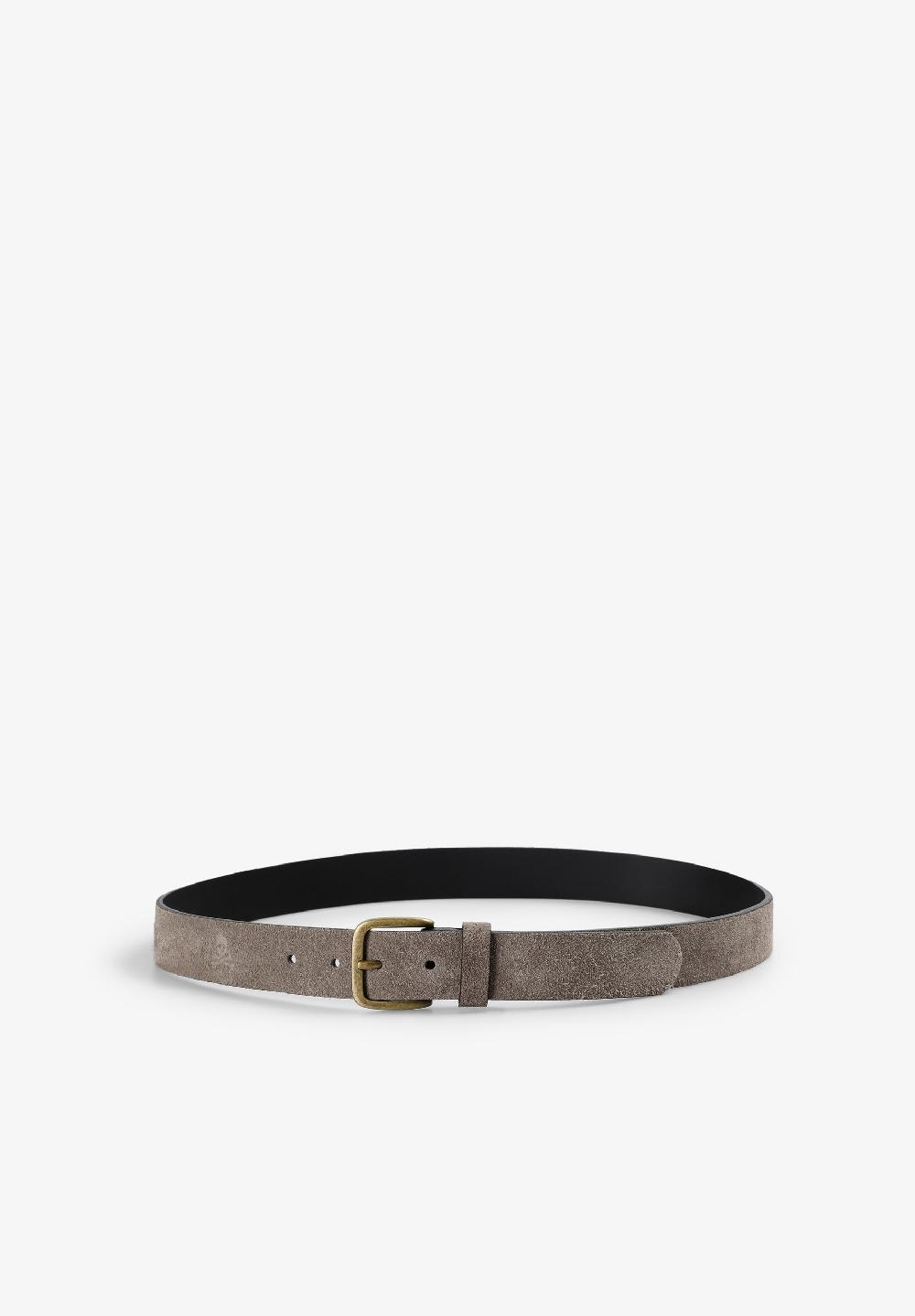 Scalpers LEATHER BELT WITH SKULL GREY