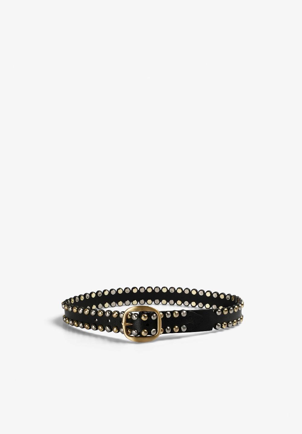 Scalpers LEATHER BELT WITH STUDS BLACK