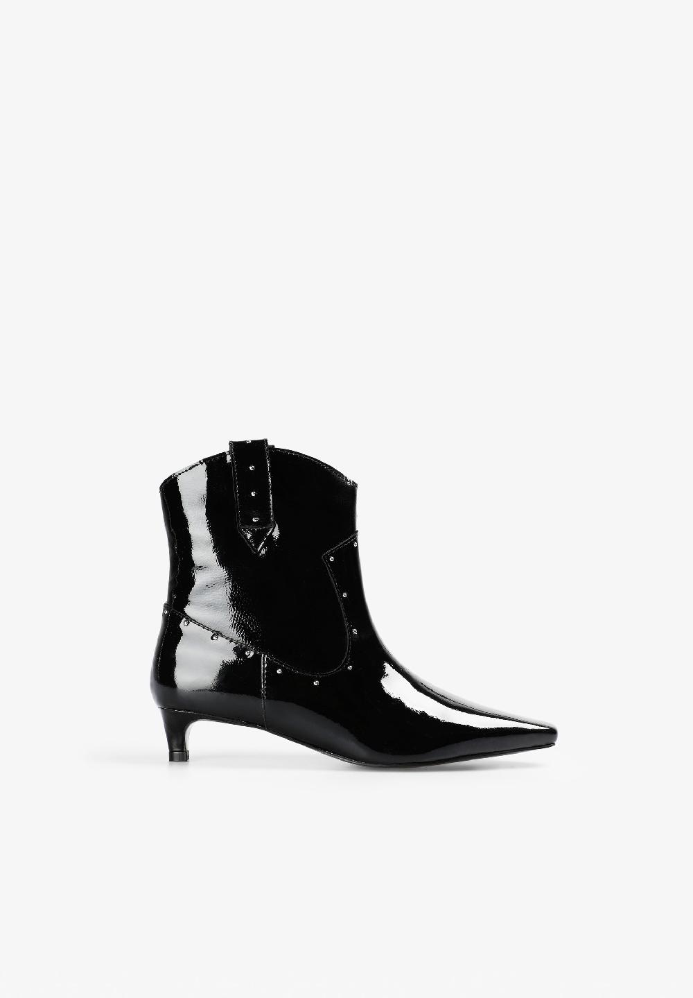 Scalpers LEATHER BOOTS WITH STUDS BLACK