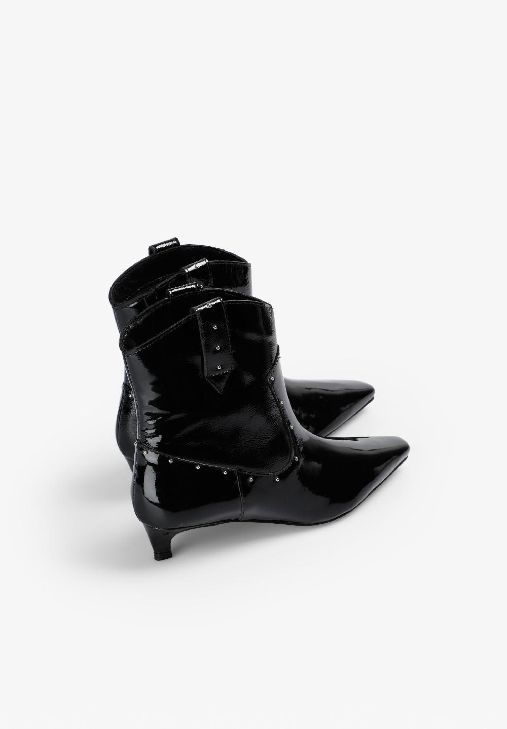 Scalpers LEATHER BOOTS WITH STUDS BLACK