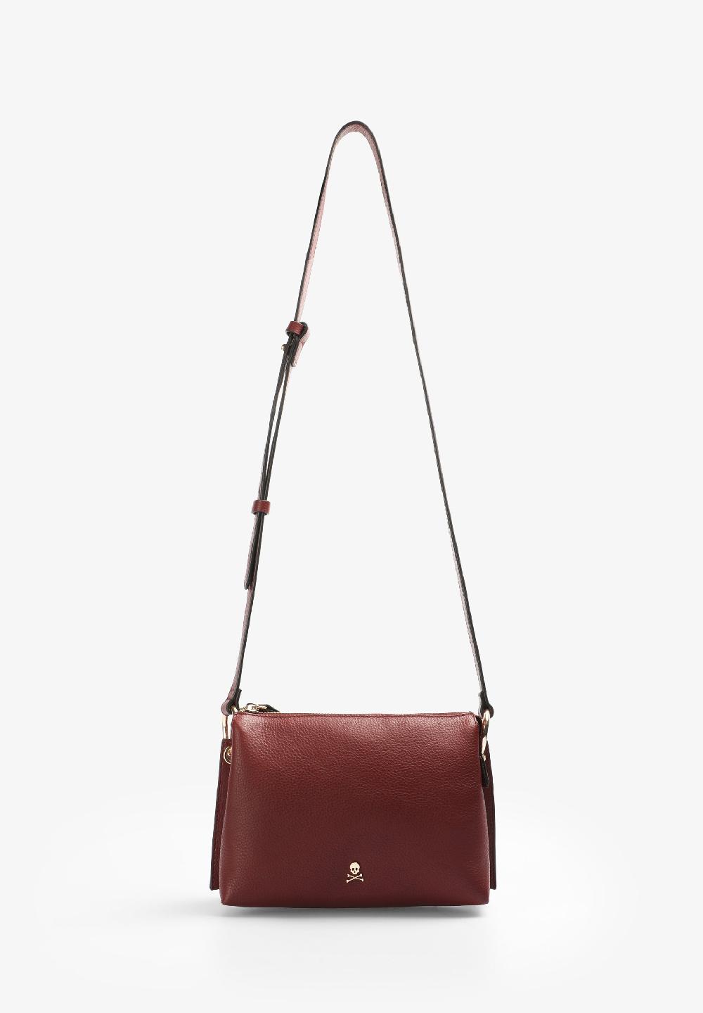 Scalpers LEATHER CROSSBODY BAG BURGUNDY
