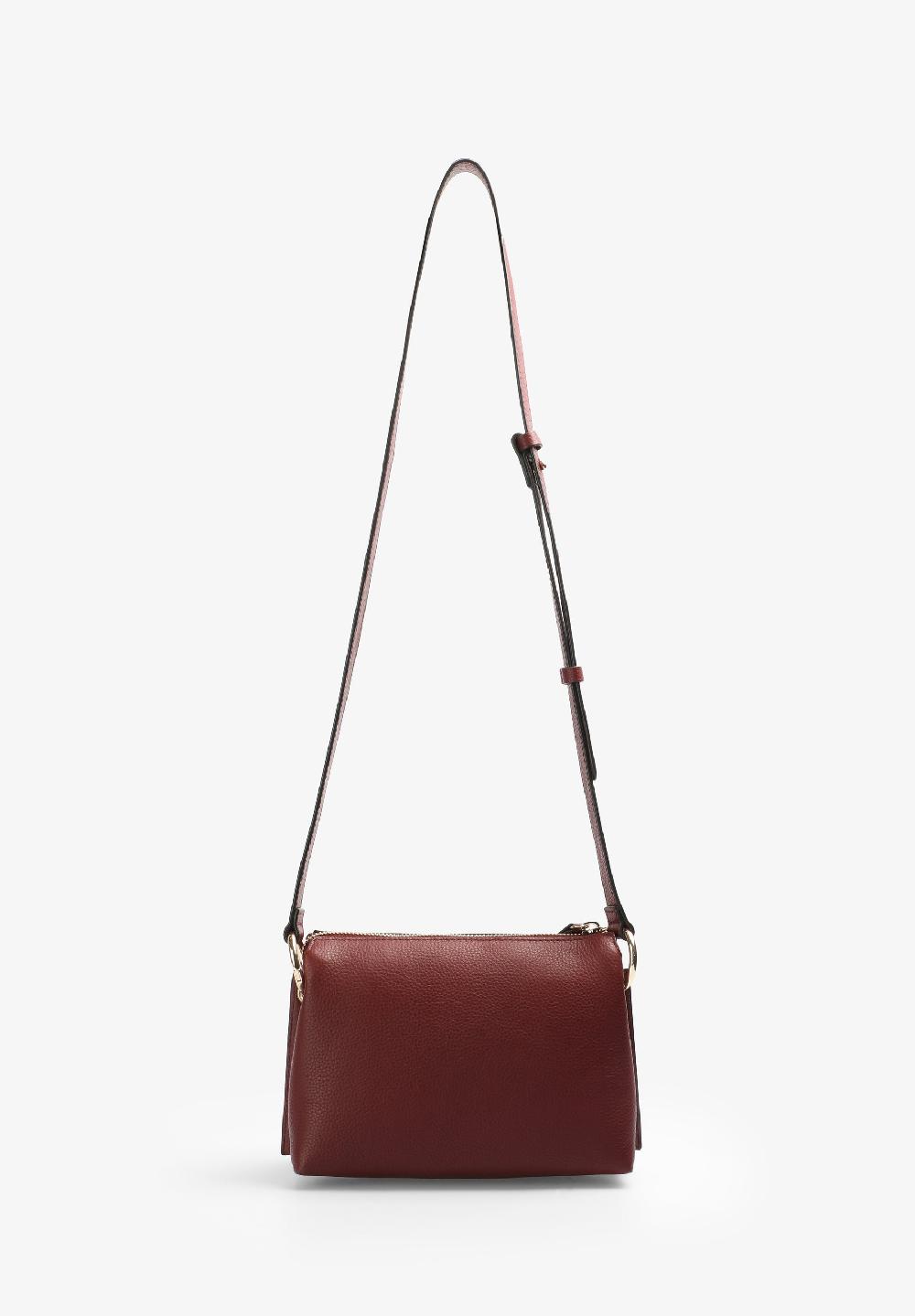 Scalpers LEATHER CROSSBODY BAG BURGUNDY