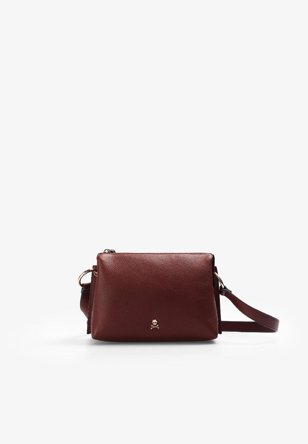 scalpers LEATHER CROSSBODY BAG BURGUNDY