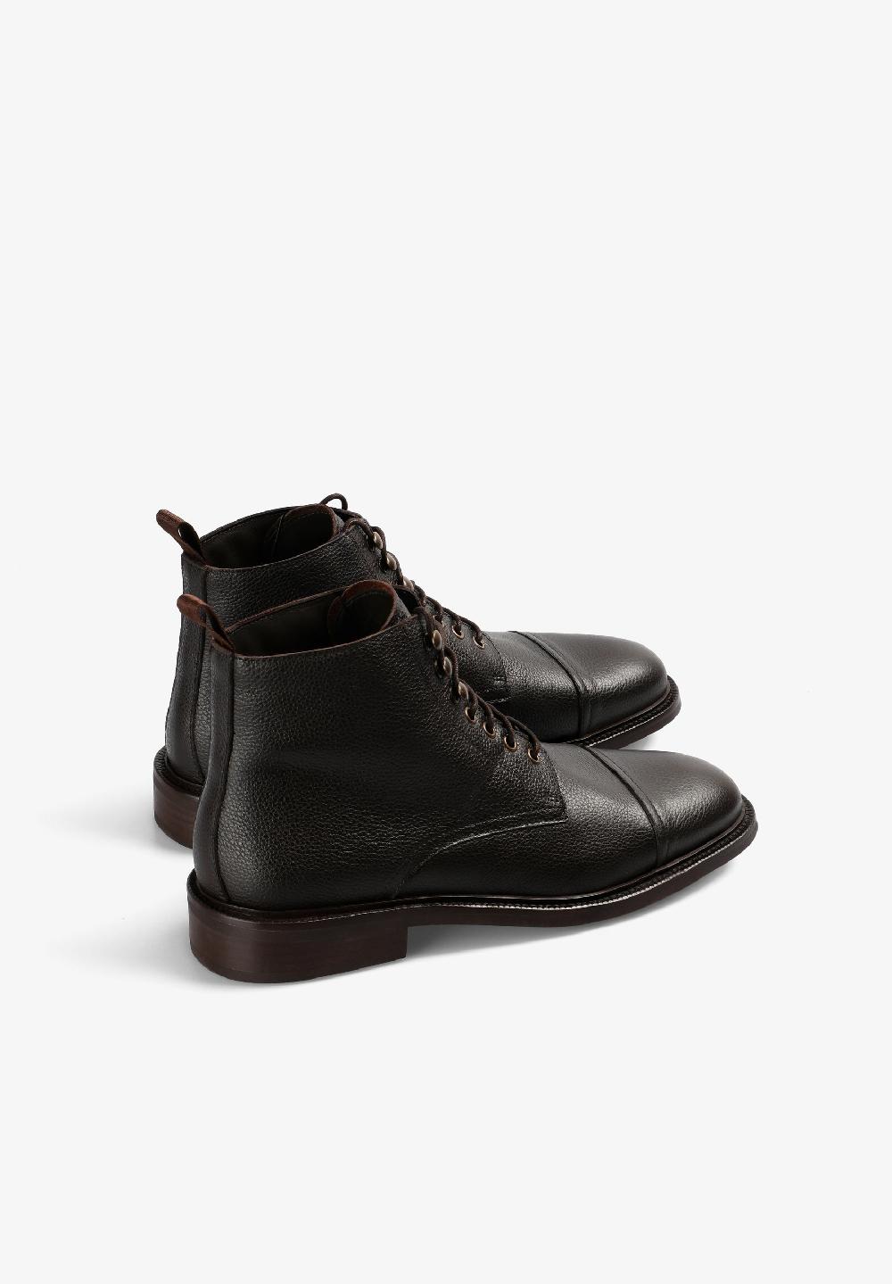 Scalpers LEATHER DERBY BOOTS DARK BROWN