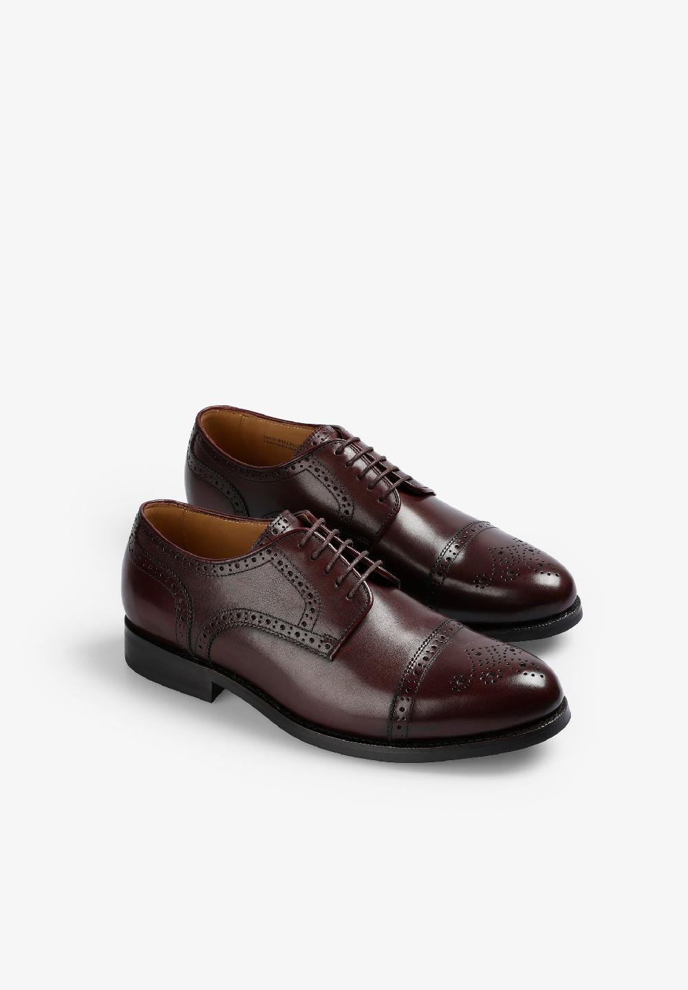 Scalpers LEATHER DERBY BROGUES BURGUNDY