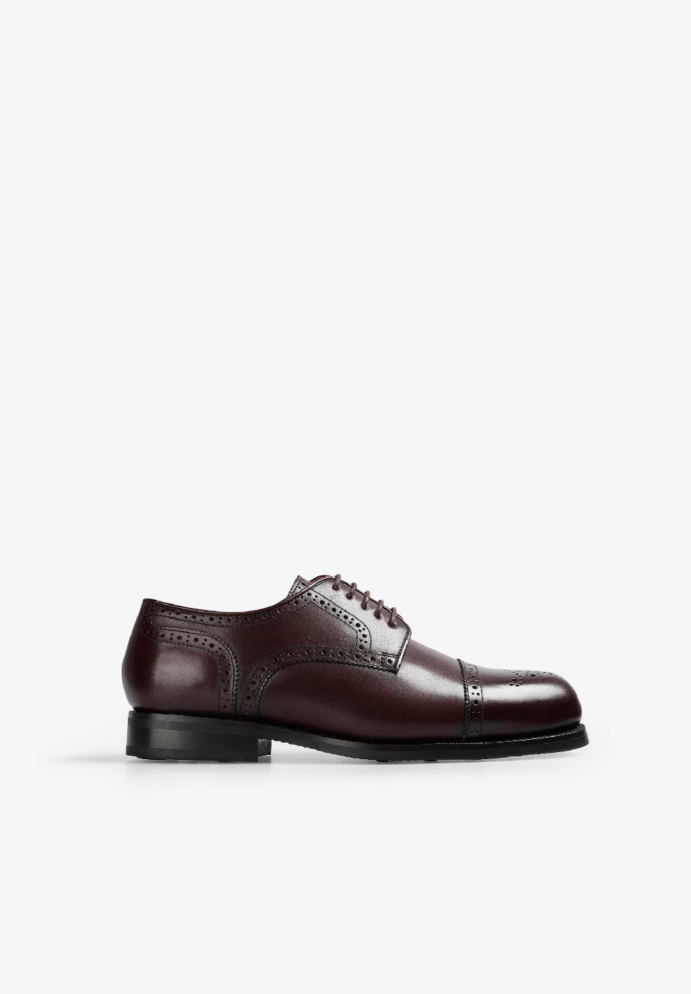 scalpers LEATHER DERBY BROGUES BURGUNDY