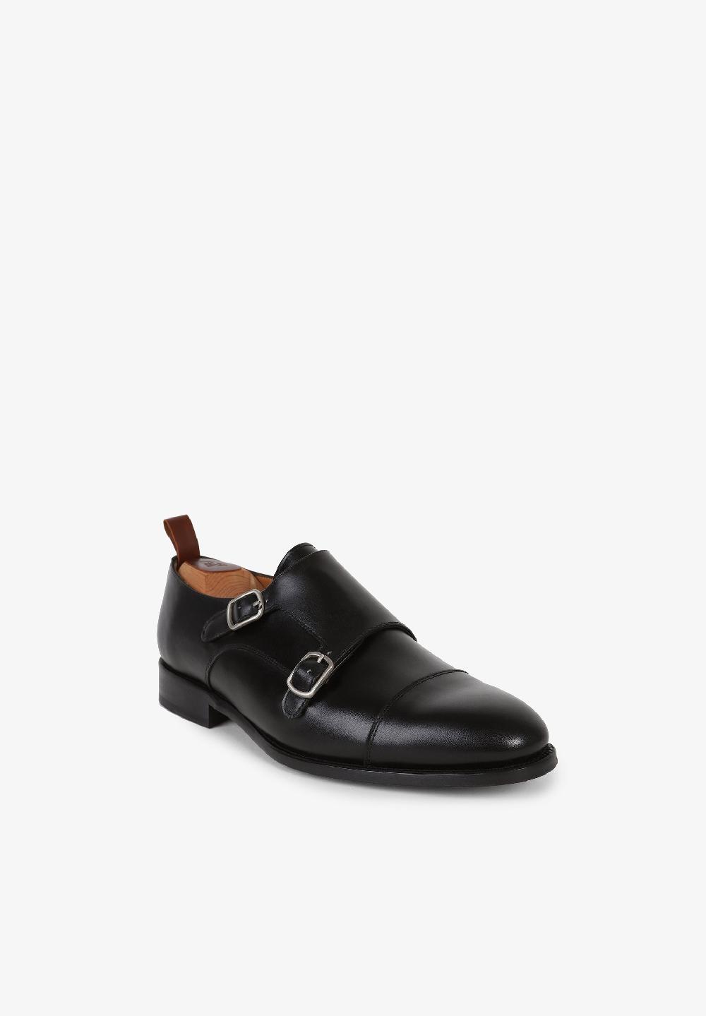 Scalpers LEATHER DOUBLE MONK DRESS SHOES BLACK