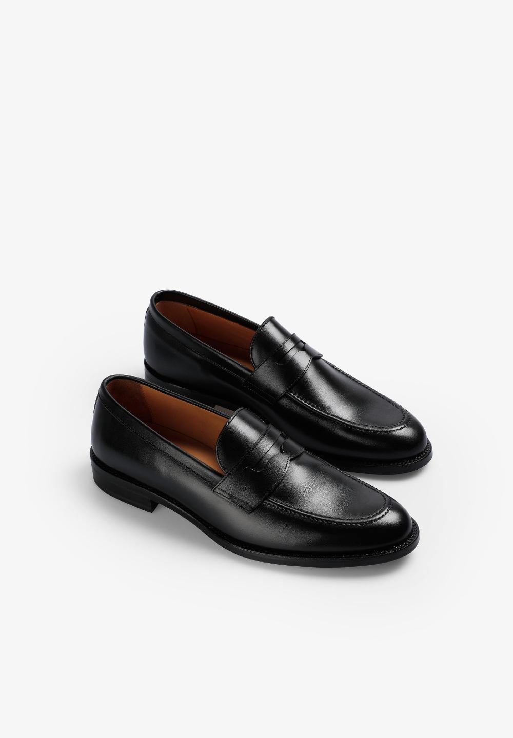 Scalpers LEATHER LOAFERS WITH APRON BLACK