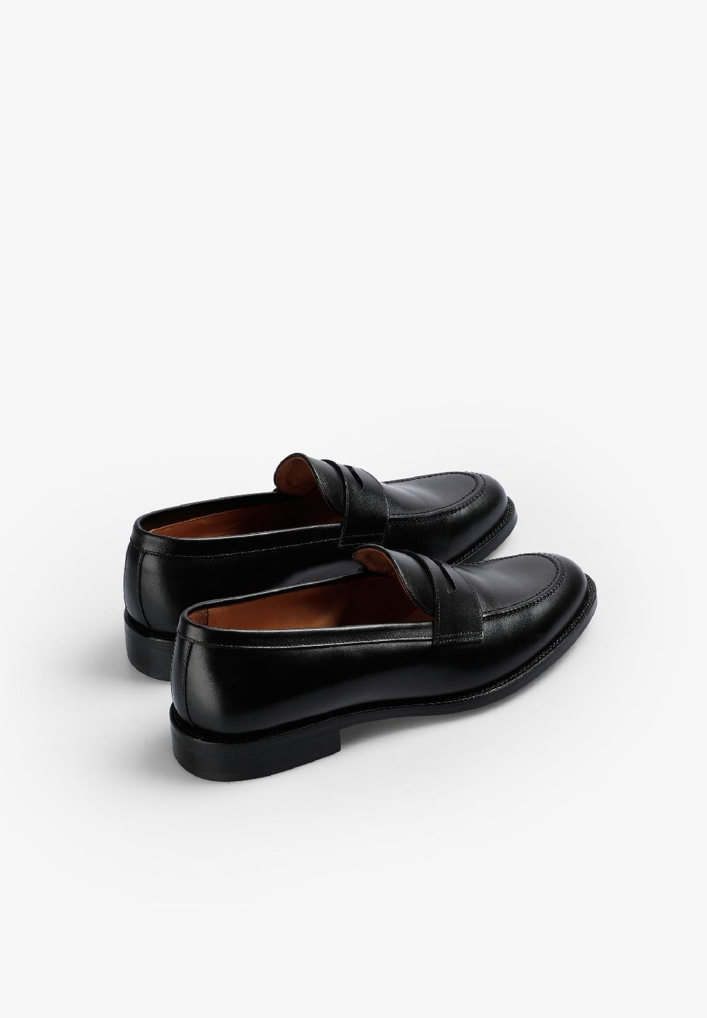 Scalpers LEATHER LOAFERS WITH APRON BLACK
