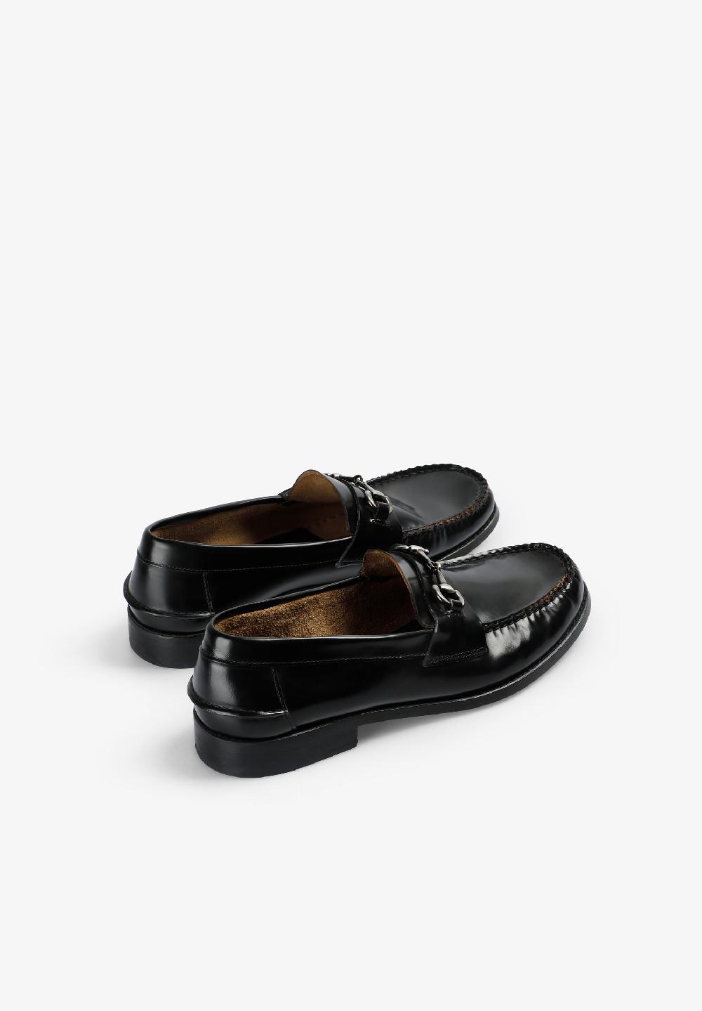 Scalpers LEATHER LOAFERS WITH BUCKLE BLACK