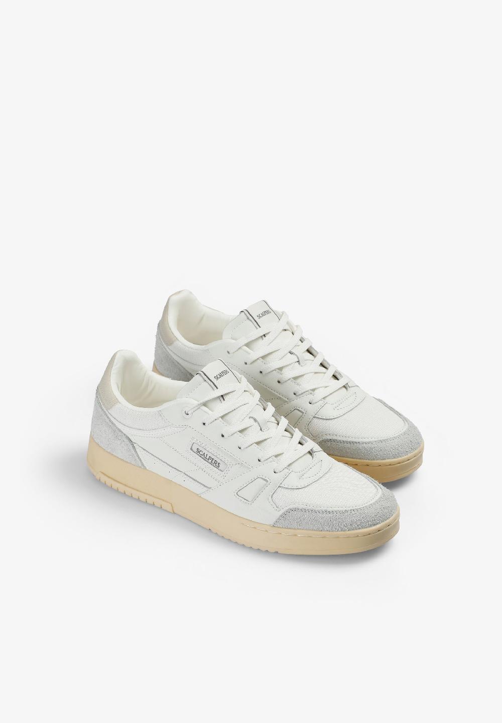 Scalpers LEATHER LOGO SNEAKERS WHITE