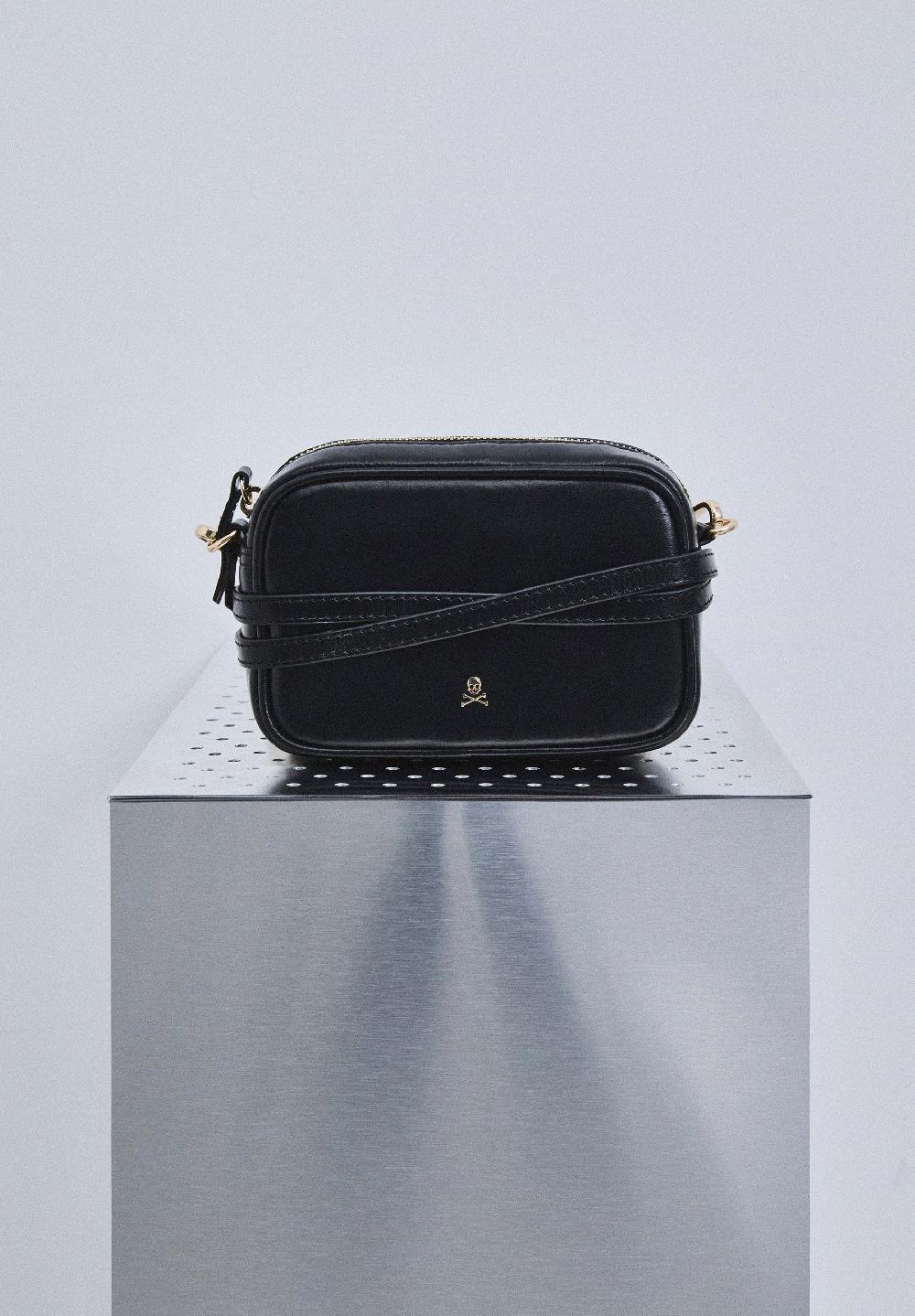 Scalpers LEATHER MINI CROSSBODY BAG BLACK