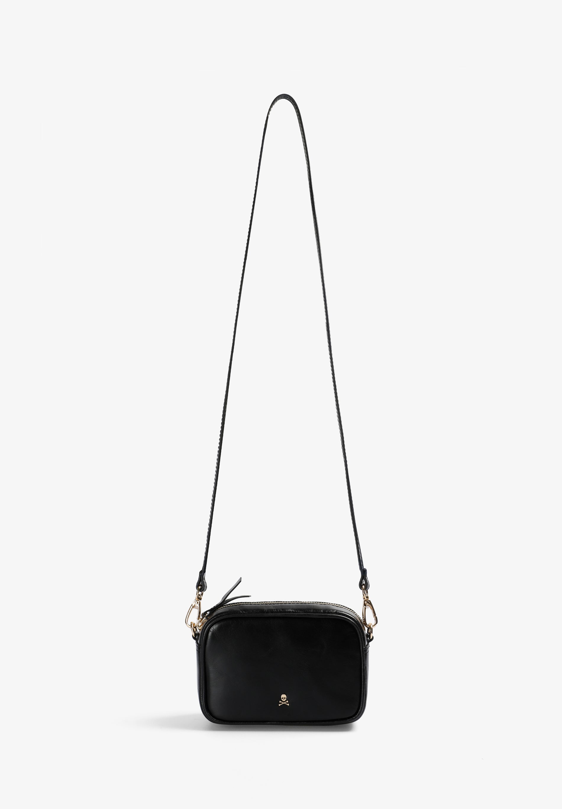 scalpers LEATHER MINI CROSSBODY BAG BLACK