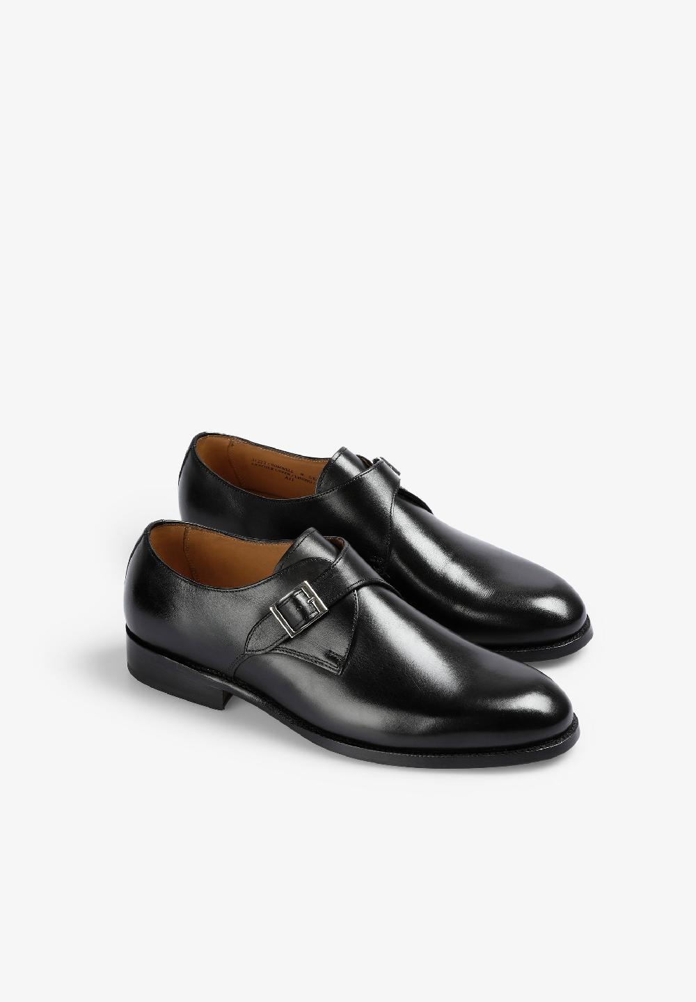 Scalpers LEATHER MONK SHOES BLACK