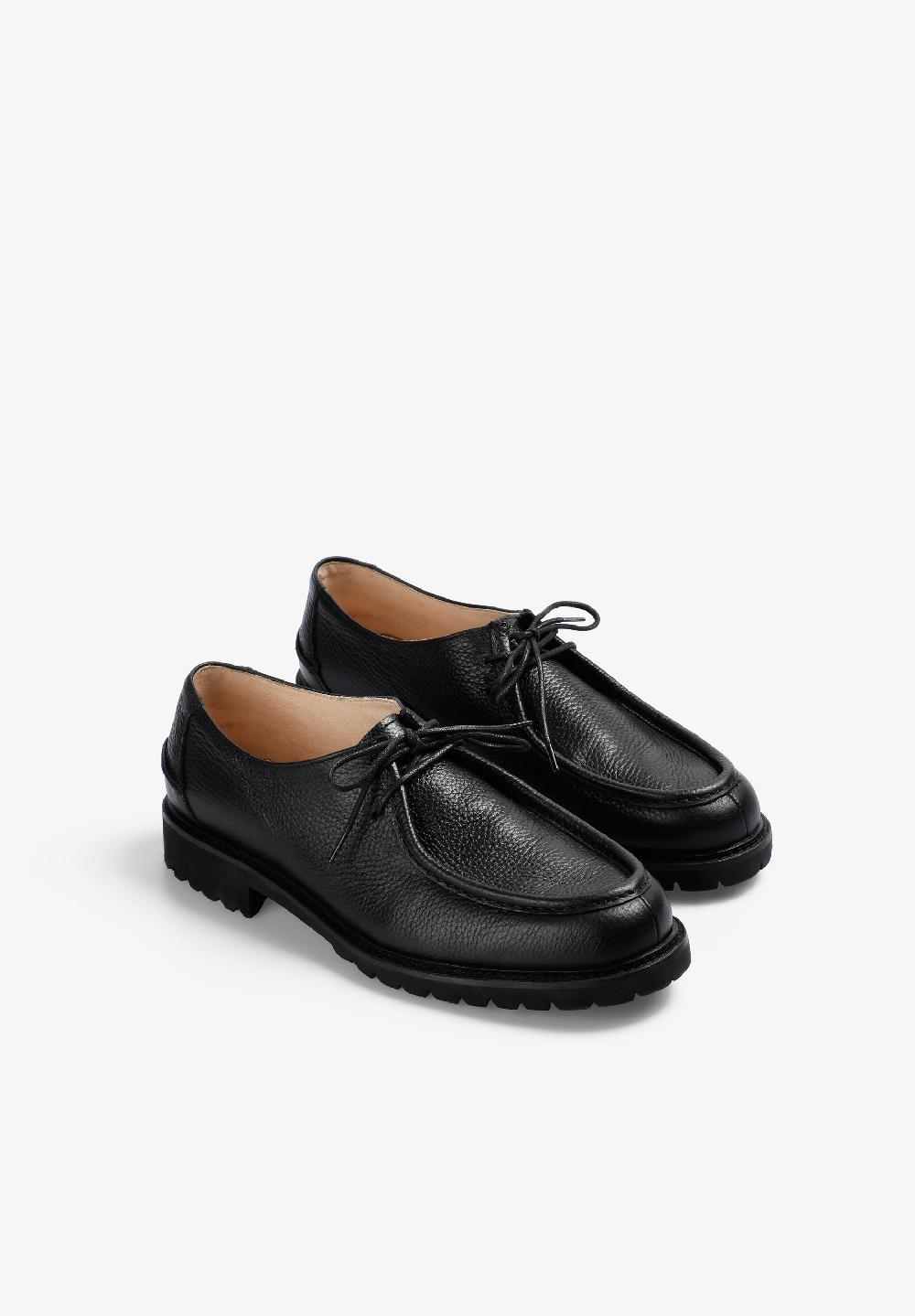 Scalpers LEATHER SHOES WITH TRACK SOLES BLACK