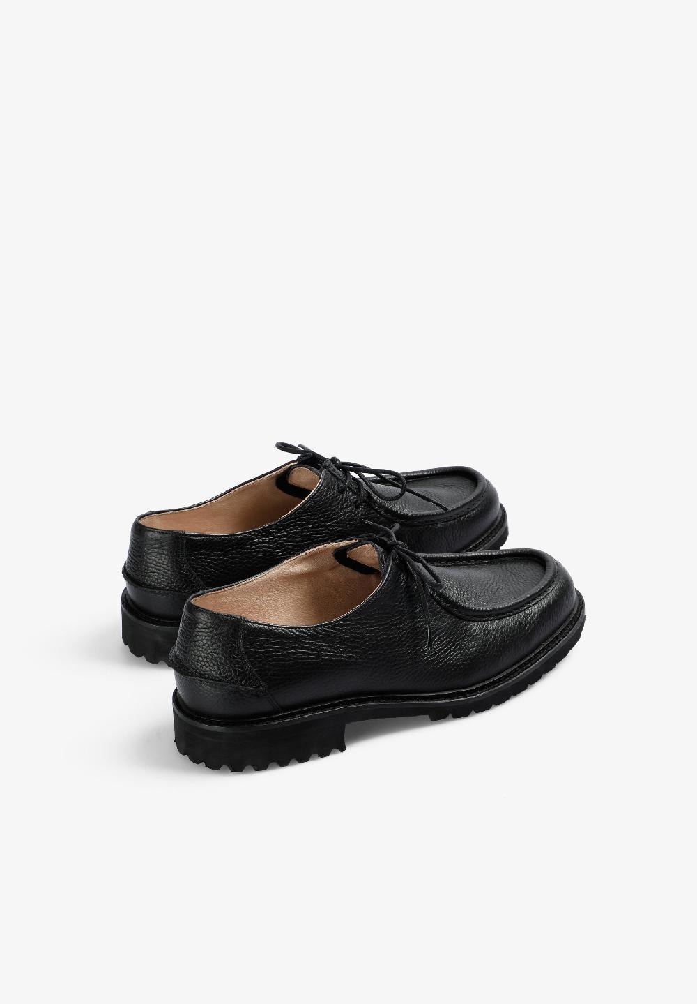 Scalpers LEATHER SHOES WITH TRACK SOLES BLACK