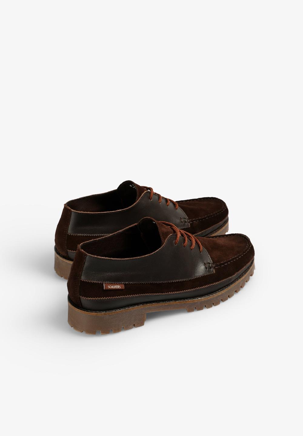 Scalpers LEATHER SHOES WITH TRACK SOLES BROWN