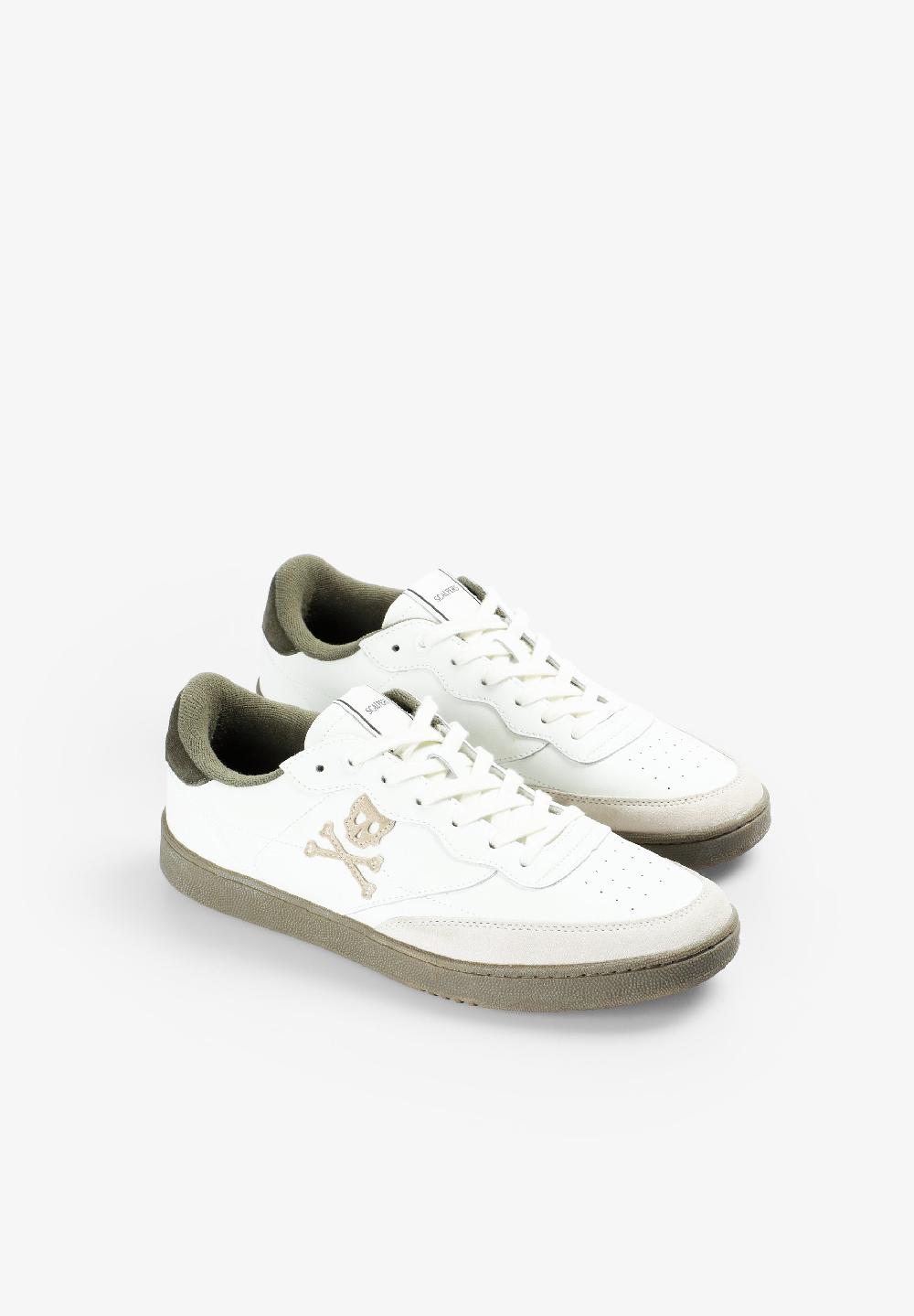 Scalpers LEATHER SKULL SNEAKERS BEIGE/KHAKI