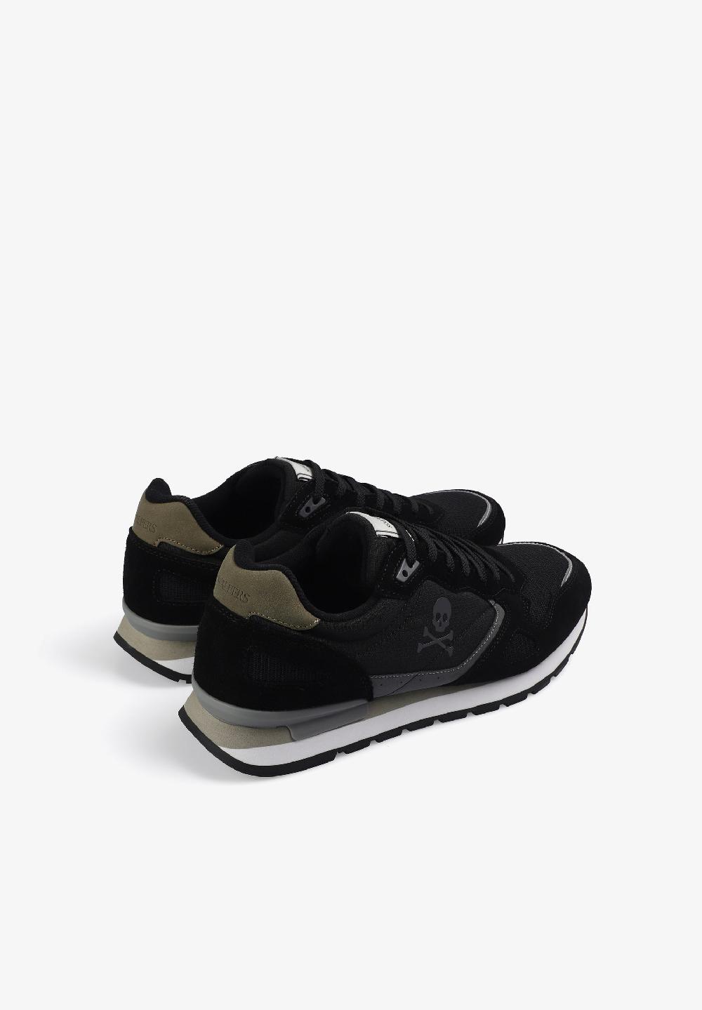 Scalpers LEATHER SKULL SNEAKERS BLACK