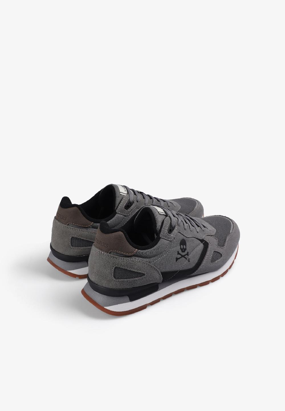 Scalpers LEATHER SKULL SNEAKERS GREY