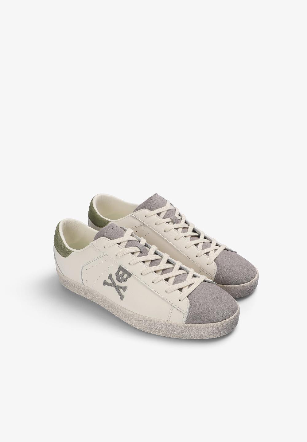 Scalpers LEATHER SKULL SNEAKERS KHAKI