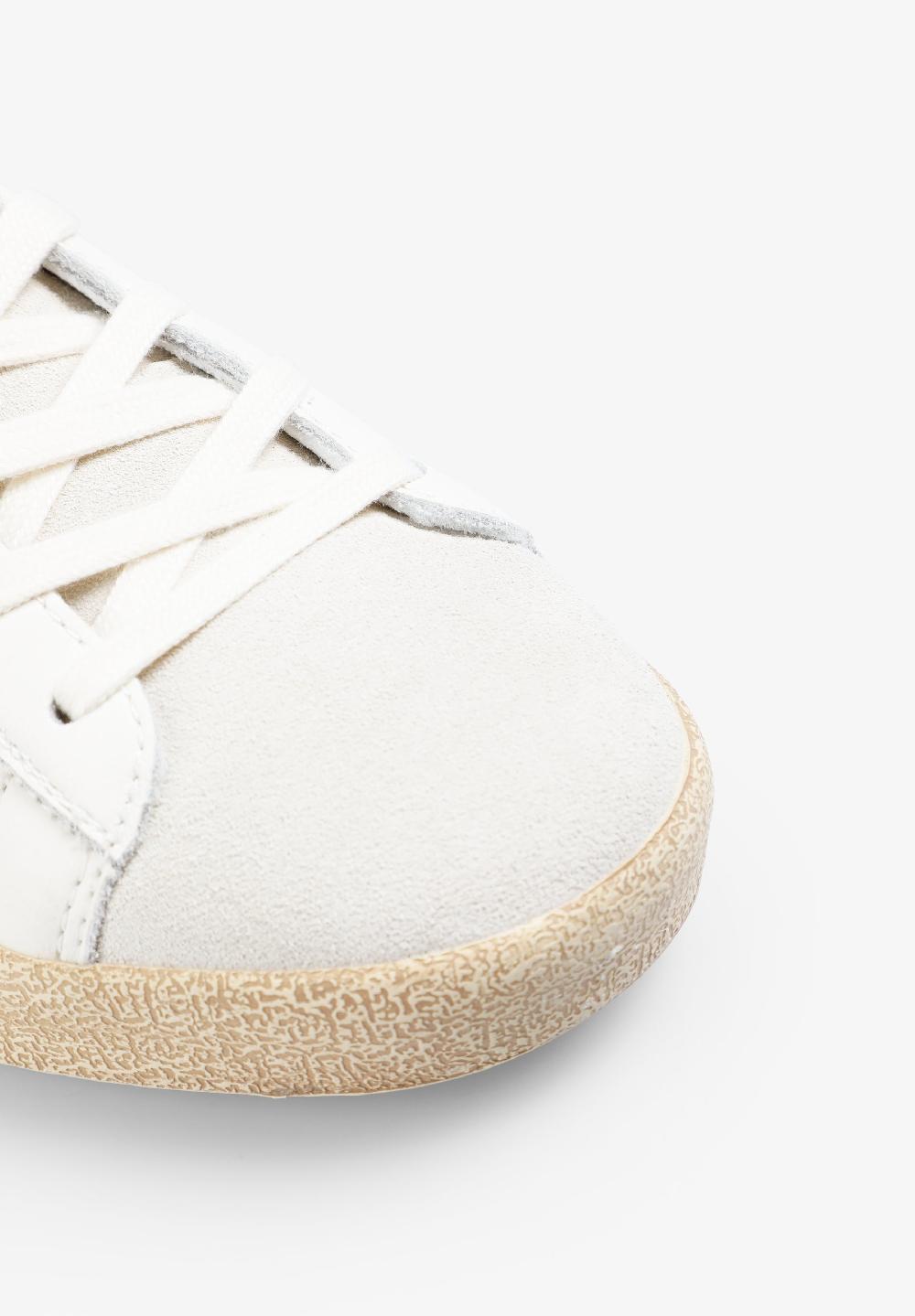 Scalpers LEATHER SKULL SNEAKERS OFF WHITE/BRONZE