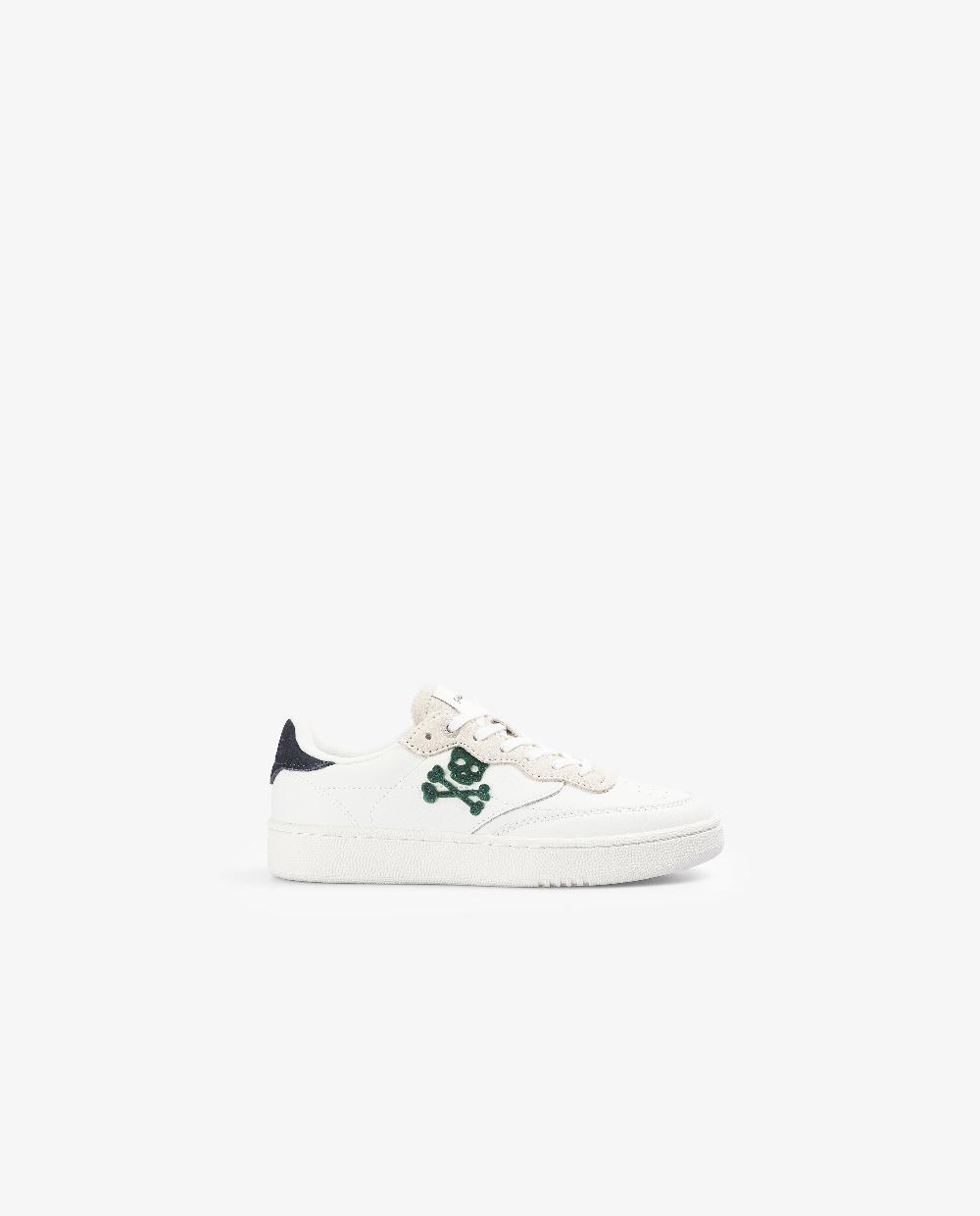 Scalpers LEATHER SKULL SNEAKERS OFF WHITE/NAVY